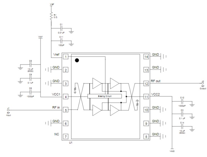 Schematic - Qorvo QPA9419-PCB Evaluation Board